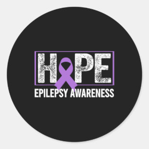 Pegatina Redonda Epilepsia Conciencia - Esperanza Epilepsia Concien