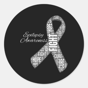 Pegatina Redonda Epilepsia Conciencia Noviembre Mes Lucha Cura Espe