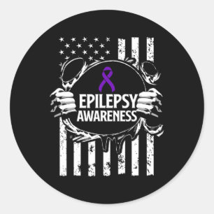 Pegatina Redonda Epilepsia Conciencia Sobreviviente de Guerrero Epi