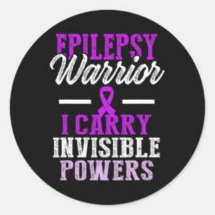 Pegatina Redonda Epilepsia Conciencia Sobreviviente de Guerrero Epi