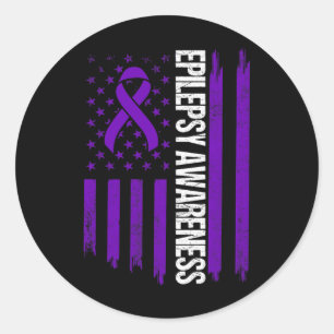 Pegatina Redonda Epilepsia Conciencia Sobreviviente de Guerrero Epi