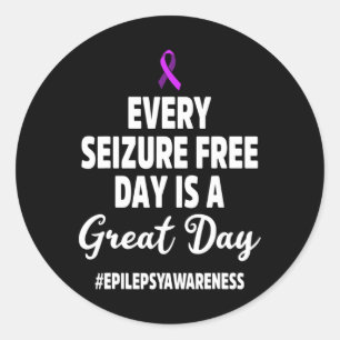 Pegatina Redonda Epilepsia Concienciación Convulsión Guerrero Epilé
