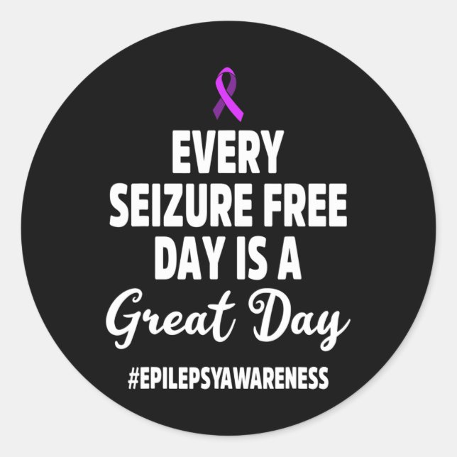 Pegatina Redonda Epilepsia Concienciación Convulsión Guerrero Epilé (Anverso)