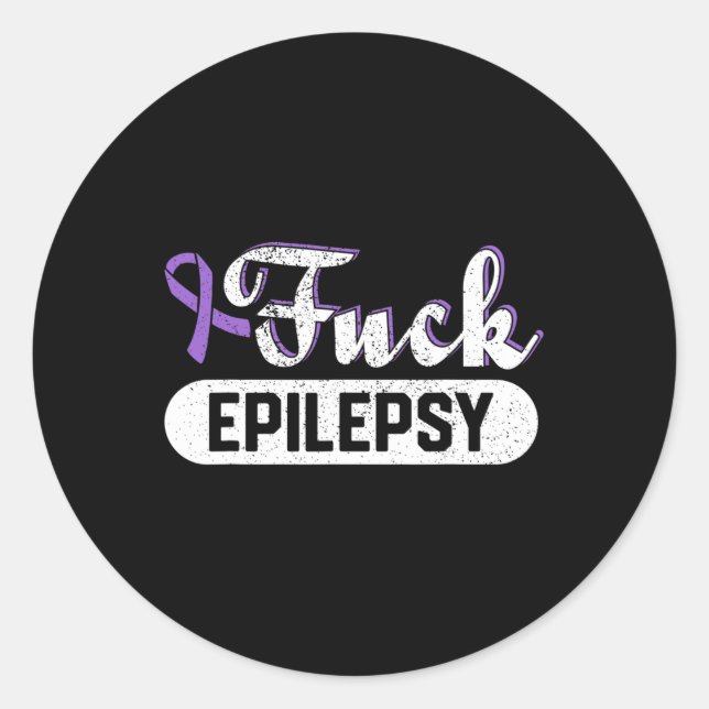 Pegatina Redonda Epilepsia de Fck Epilepsia (Anverso)