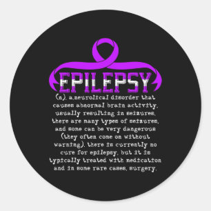 Pegatina Redonda Epilepsia de Lucha contra la Epilepsia Epiléptica