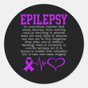 Pegatina Redonda Epilepsia de Lucha contra la Epilepsia Epiléptica 