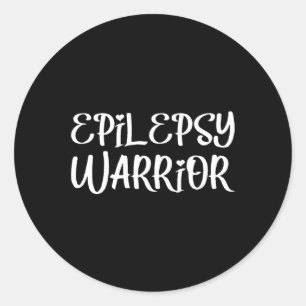 Pegatina Redonda Epilepsia Guerrero Morado Epilepsia Apoyo a la Con
