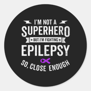 Pegatina Redonda Epilepsia Guerrero Sobreviviente Conciencia Apoyo 