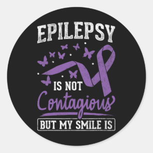 Pegatina Redonda Epilepsia No Contagiosa Mi Sonrisa Es Consciente D