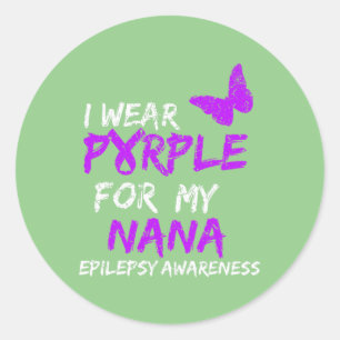 Pegatina Redonda Epilepsia Que Uso Púrpura Para Mi Cinta Nana 1