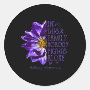 Pegatina Redonda Epilepsia: Regalos de conciencia que nadie lucha s