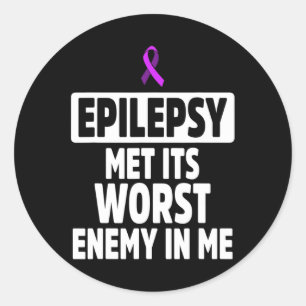 Pegatina Redonda Epilepsia Sensibilización Enemigo Guerrero Epilépt