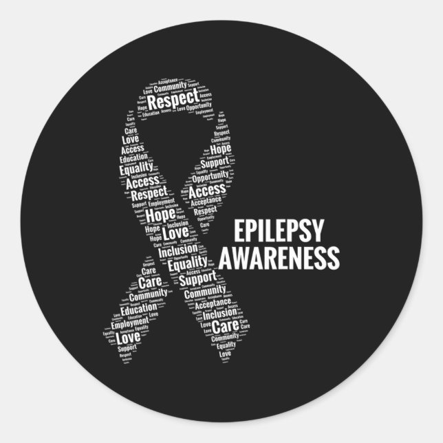Pegatina Redonda Epilepsia Sensibilización Respeto Atención Promoci (Anverso)