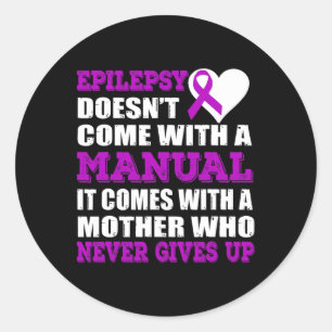 Pegatina Redonda Epilepsia: Una madre que nunca renuncia a la cinta