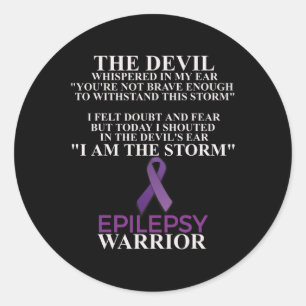 Pegatina Redonda Epilepsia Warrior Awareness Christian Faith