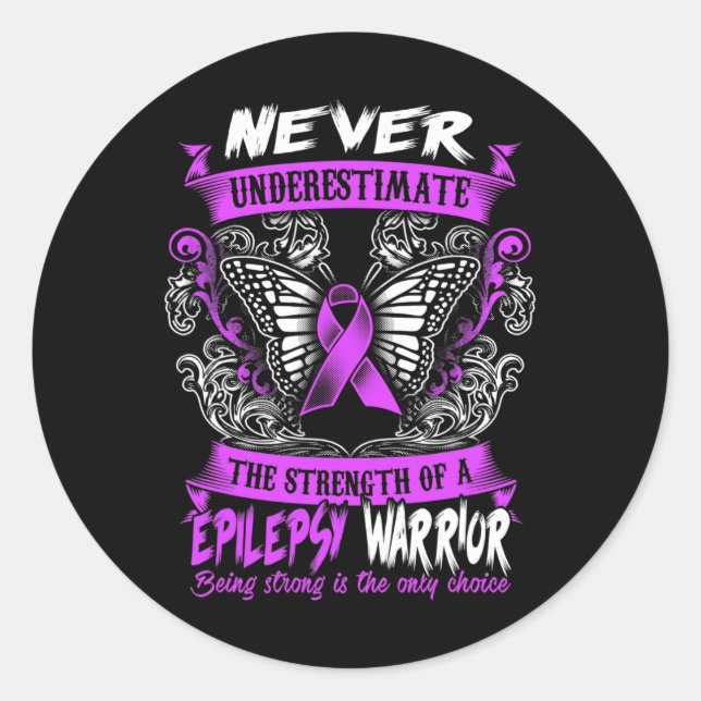 Pegatina Redonda Epilepsy Awareness Epilepsy Awareness Day Disease  (Anverso)