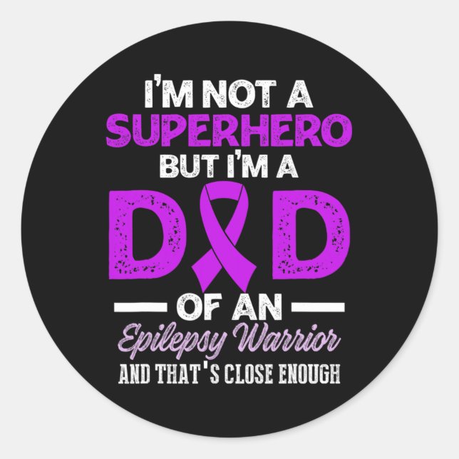 Pegatina Redonda Epilepsy Awareness Epileptic Warrior Survivor 26  (Anverso)