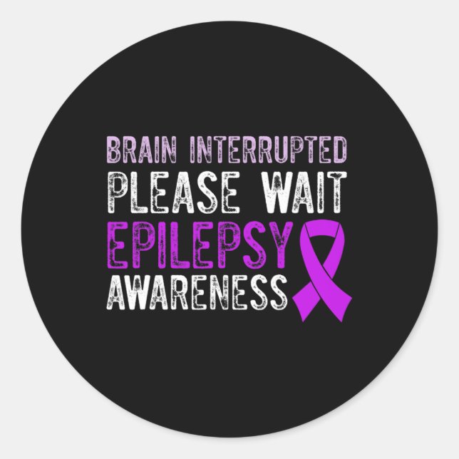 Pegatina Redonda Epilepsy Awareness Epileptic Warrior Survivor 9  (Anverso)