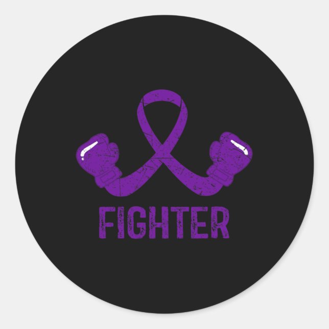 Pegatina Redonda Epilepsy Awareness Fighter  (Anverso)