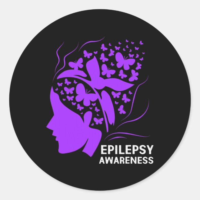 Pegatina Redonda Epilepsy Awareness For Women  (Anverso)