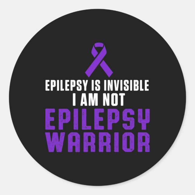 Pegatina Redonda Epilepsy Awareness Fun Healthcare Epileptic Warrio (Anverso)