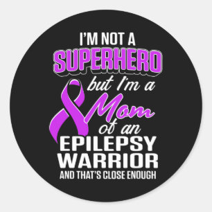 Pegatina Redonda Epilepsy Awareness Mom Hero Epileptic Warriv Surv