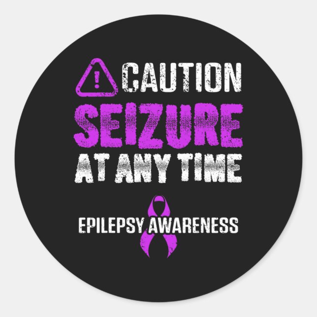 Pegatina Redonda Epilepsy Awareness Seizure Epileptic Warrior Survi (Anverso)