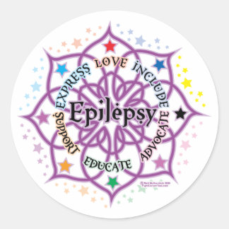 Pegatina Redonda Epilepsy Lotus