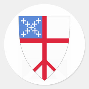 Pegatina Redonda Episcopalians para la paz en la iglesia