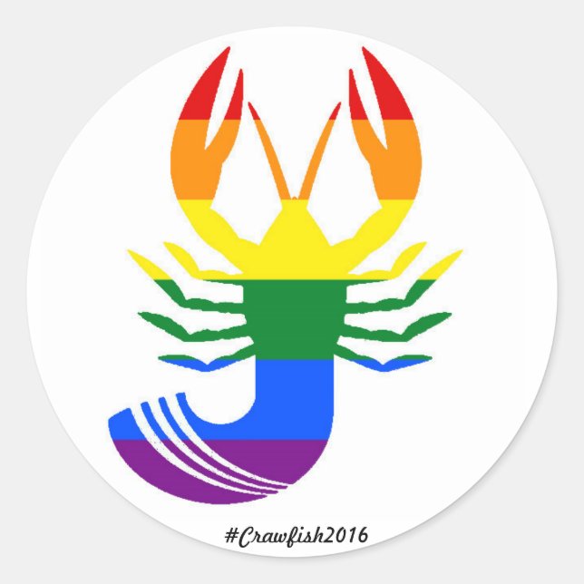 Pegatina Redonda Equidad de gambas (Anverso)