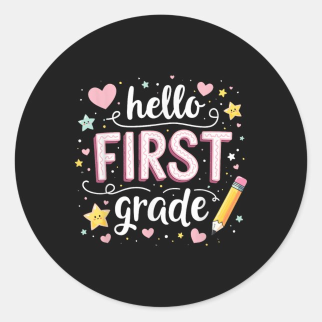 Pegatina Redonda Equipo 1º Grado De Vuelta A La Brisa De Los Equipo (Anverso)