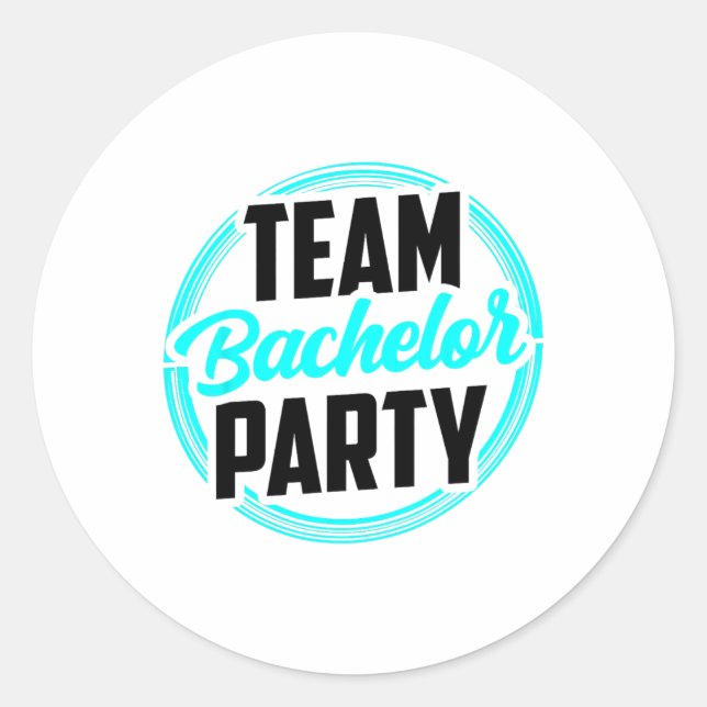 Pegatina Redonda Equipo Bacheler Party Bride Groom 2 (Anverso)