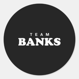 Pegatina Redonda Equipo Banks Apellido Personalizado Novia Novio Fa