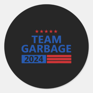 Pegatina Redonda Equipo Basura Para Trump 2