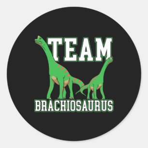 Pegatina Redonda Equipo Brachiousaurus Dinosaurio Futuro Paleontólo