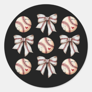 Pegatina Redonda Equipo Bysebyll Coquette Bow para mujeres y niñas