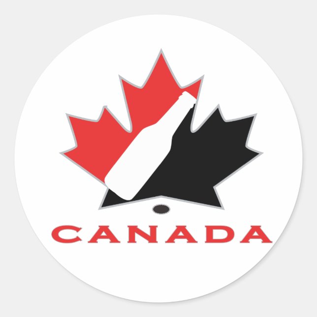 Pegatina Redonda Equipo Canadiense de Cerveza (Anverso)
