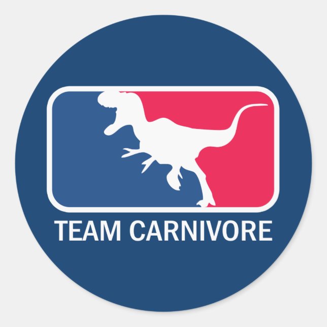 Pegatina Redonda Equipo Carnivore Carne Lover Steeater (Anverso)