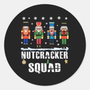 Pegatina Redonda Equipo Cascanueces Bailar Byllet Familia Navidad C