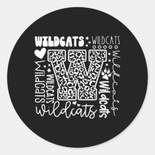 Pegatina Redonda Equipo de animadoras Wildcats Espíritu Escolar par
