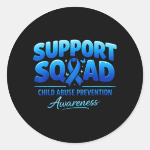 Pegatina Redonda Equipo de Apoyo Conciencia de Prevención Infantil 