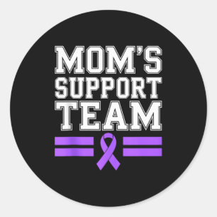 Pegatina Redonda Equipo de apoyo de mamá familia lupus conciencia s