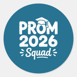 Pegatina Redonda Equipo de baile de graduación 2026 divertido