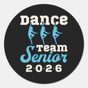 Pegatina Redonda Equipo de Baile Senior 2026 Noche de Senior Gradua
