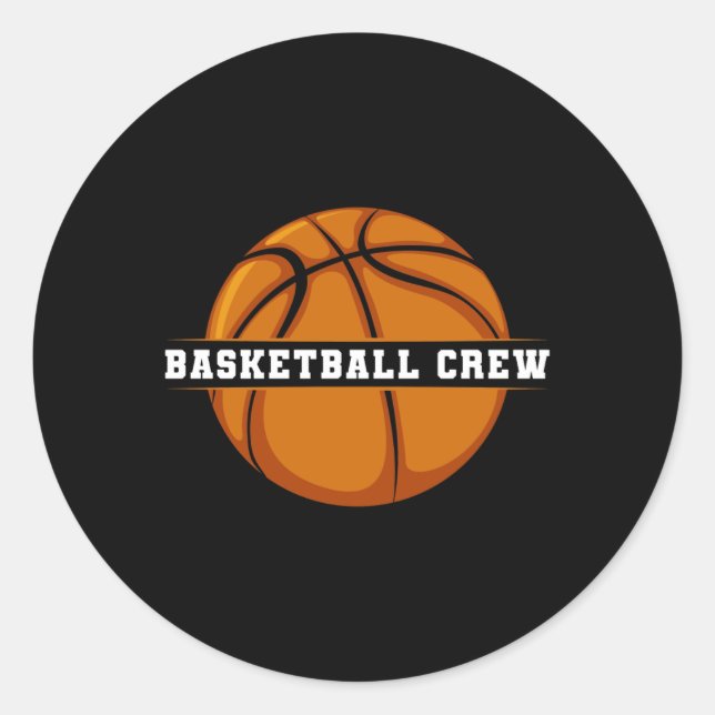 Pegatina Redonda Equipo de baloncesto (Anverso)
