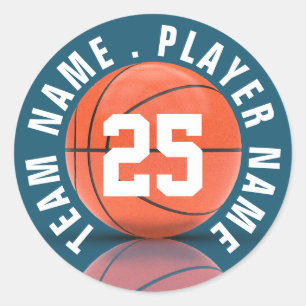 Pegatina Redonda Equipo de baloncesto personalizado