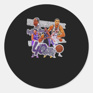 Pegatina Redonda Equipo de baloncesto Sacramento Diseño Esquad 1