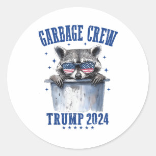 Pegatina Redonda Equipo de basura Trump 2024 Presidente 47 Trump 20
