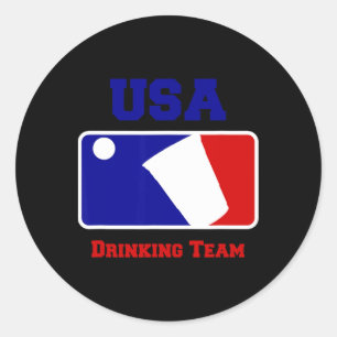 Pegatina Redonda Equipo de bebida divertido juego de beer pong de f
