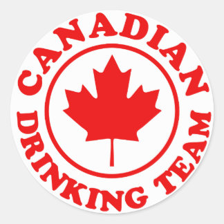 Pegatina Redonda Equipo de bebidas canadiense